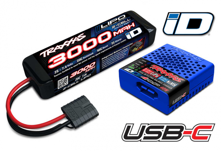 Laddare USB-C och 2S 7.4v 3000mAh LiPo Batteri Combo - Bild 3