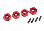 Hjulnav 12mm Aluminium Röd (4) TRX-4/6